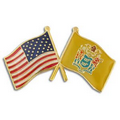 New Jersey & USA Crossed Flag Pin